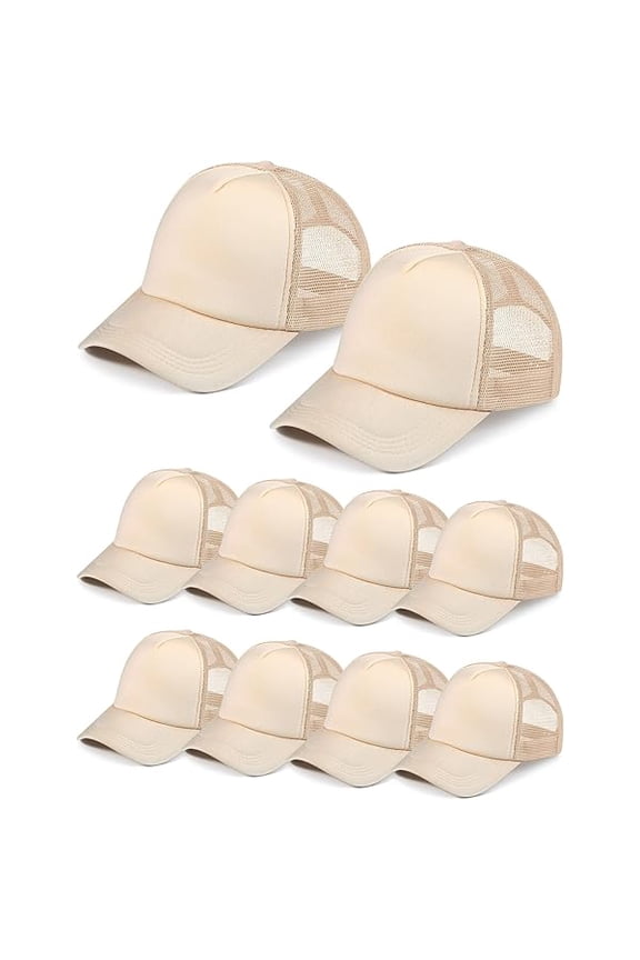 10 Pcs Sublimation Blank Trucker Hats Bulk Mesh Baseball Cap Polyester Mesh Trucker Hat for Men and Women