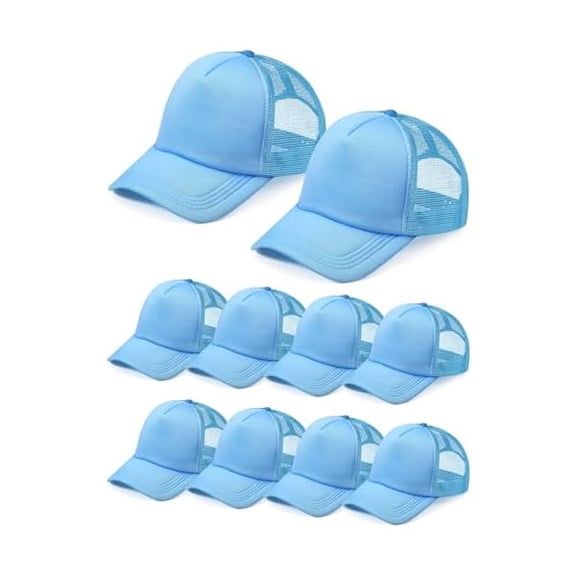 Eryueer 10 Pcs Sublimation Blank Trucker Hats Bulk Mesh Baseball Cap Polyester Mesh Trucker Hat for Men and Women