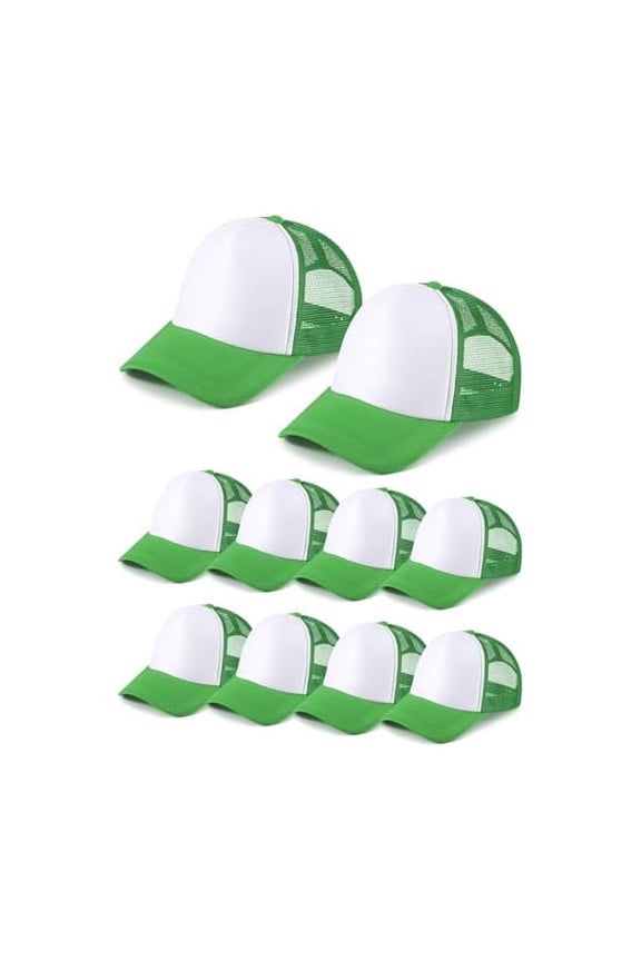 10 Pcs Sublimation Blank Trucker Hats Bulk Mesh Baseball Cap Polyester Mesh Trucker Hat for Men and Women