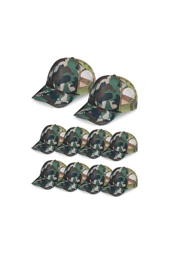 10 Pcs Sublimation Blank Trucker Hats Bulk Mesh Baseball Cap Polyester Mesh Trucker Hat for Men and Women
