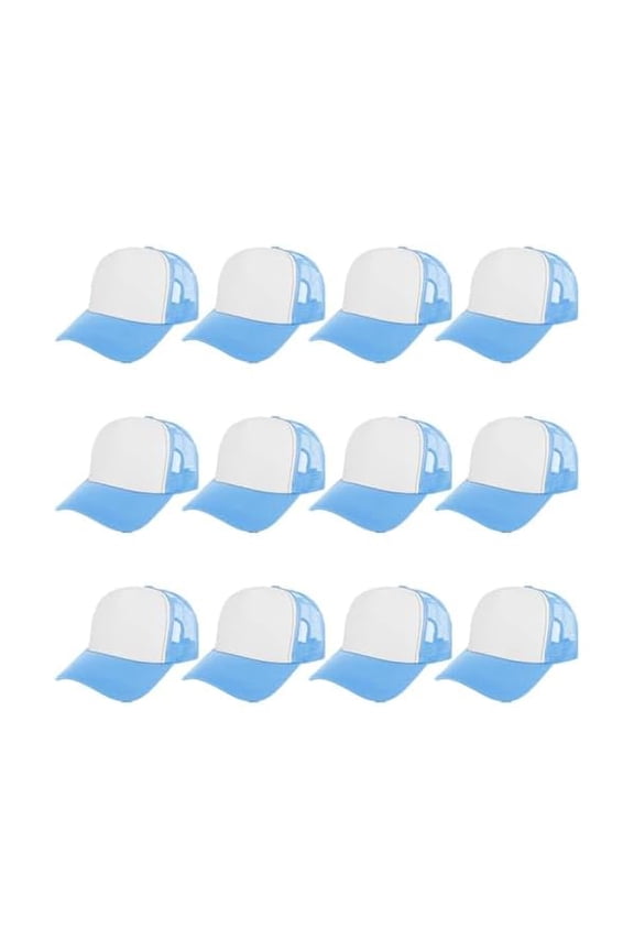 12 Pcs Sublimation Trucker Hats Blank Mesh Baseball Cap Polyester Bulk Mesh Trucker Hat for Men and Women
