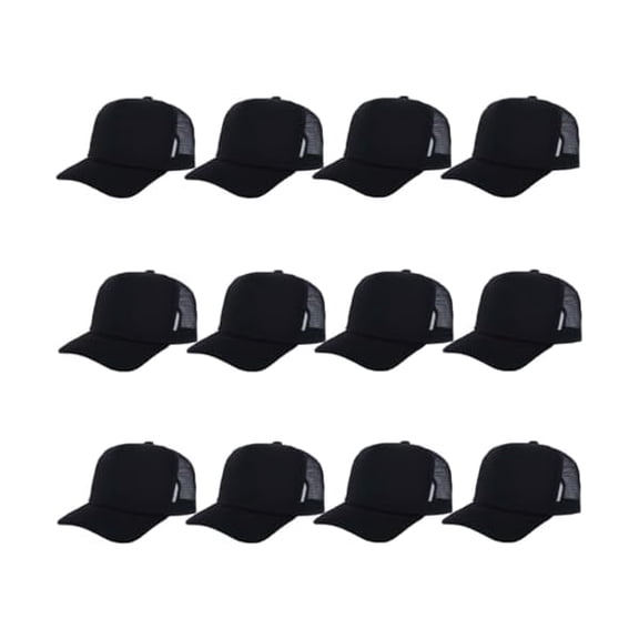 Eryueer 12 Pcs Sublimation Trucker Hats Blank Mesh Baseball Cap Polyester Bulk Mesh Trucker Hat for Men and Women