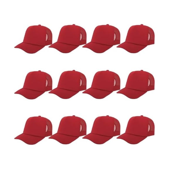 Eryueer 12 Pcs Sublimation Trucker Hats Blank Mesh Baseball Cap Polyester Bulk Mesh Trucker Hat for Men and Women