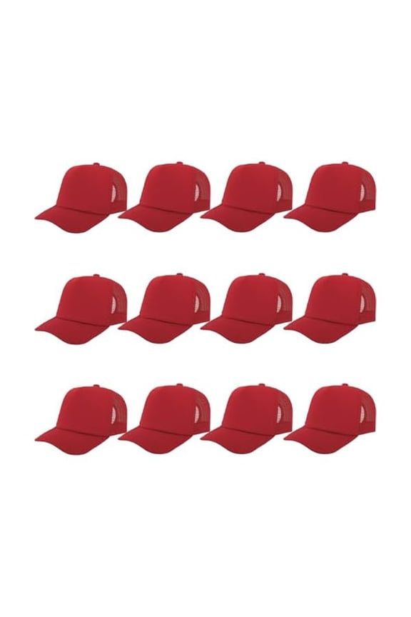 12 Pcs Sublimation Trucker Hats Blank Mesh Baseball Cap Polyester Bulk Mesh Trucker Hat for Men and Women