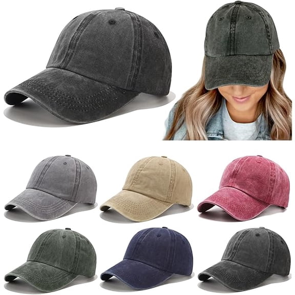 Eryueer 2-6 Packs Vintage Washed Plain Baseball Cap Distressed Dad Golf Hat for Men Women