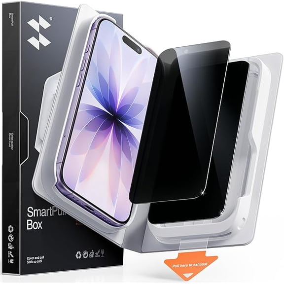 Eryueer 2 Pack Tempered Glass for iPhone 17 Privacy Screen Protector Military-Grade Shatterproof Protection, 9H Hardness Anti-Spy Privacy Film Fast & Easy Installation Case Friendly Design