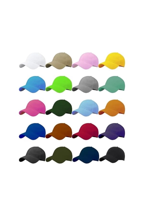 20 Pack Baseball Cap Blank Trucker Hats Bulk Wholesale Hats Adjustable Plain for Men Women