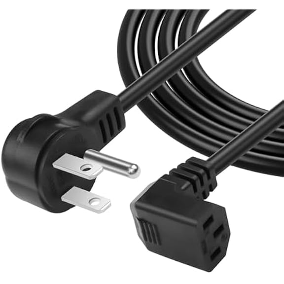 Eryueer 3.9FT 18AWG NEMA 5-15P to Up Angle IEC 320 C13 Computer Power Cord,10A/250V, 3 Prong AC Power Cord Cable for TV, Computer, Printer, Radio, Monitor, Laptop and More