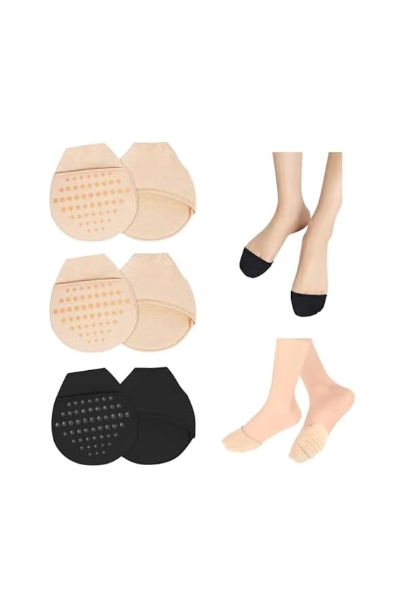 3Pairs Women's Toe Topper Liner Socks with Cushion,Toe Cover Half Socks,No Show Liner Half Socks For Heels Flat Shoes