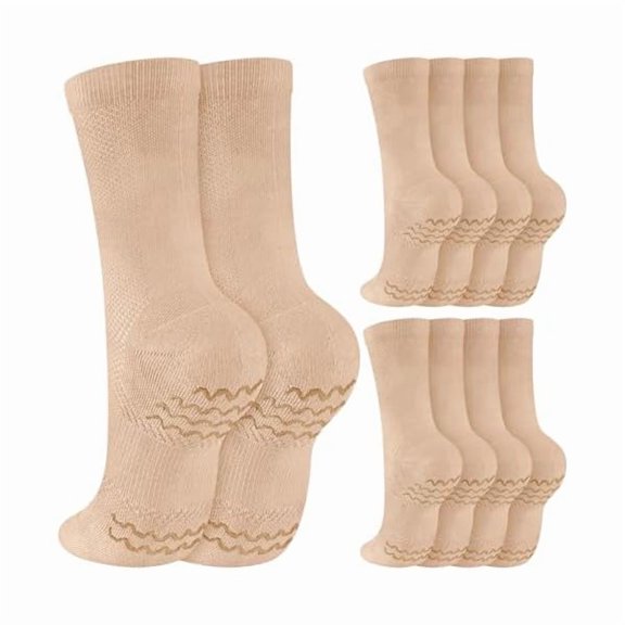 Eryueer 4 Pairs Dance Non Slip Socks for Dancer Women Girls Ballet Dancing Socks with Spin Spot Compression Ankle Stockings