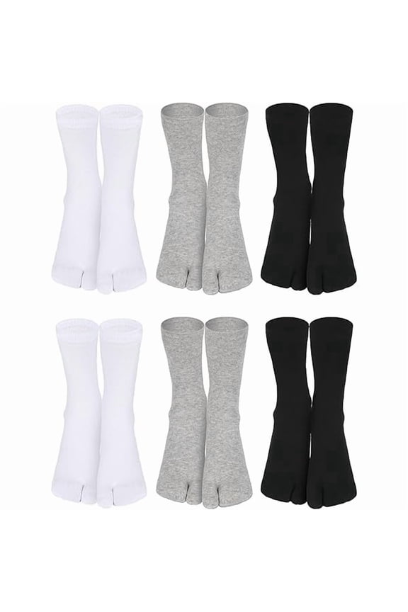6 Pairs Japanese Toes Separated Socks for Men Women Unisex