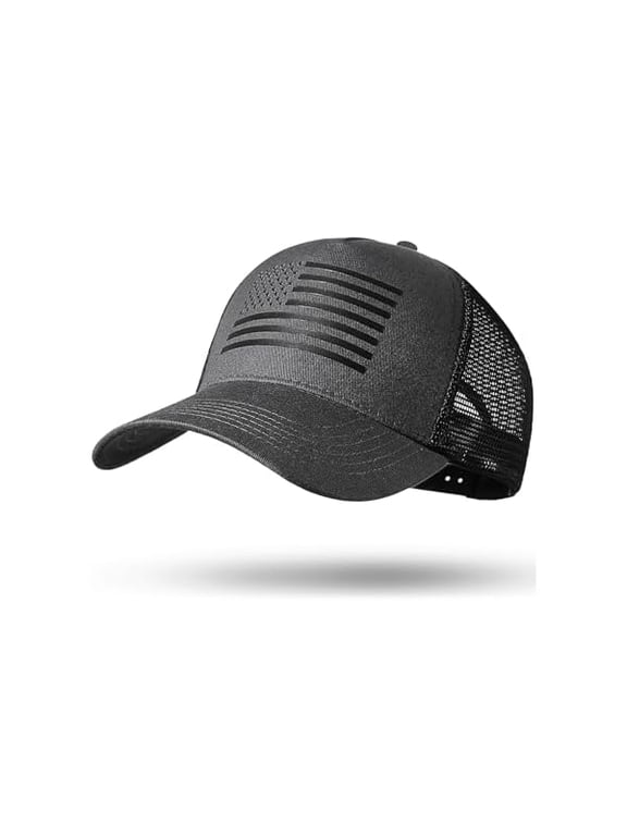 American Flag Trucker Hat Baseball Cap Snapback Fitted Hats for Men Women Snap Closure Design Breathable Mesh Side Durable