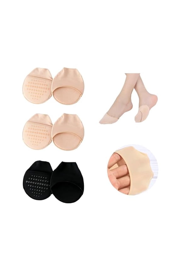 Ball of Foot Cushion Socks Women Toe Cover with Padding Toe Topper Liner Socks No Show Half Sock with Sponge Cushion