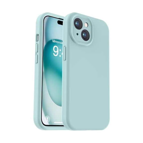 Eryueer Compatible with iPhone 15 Case, Upgrade Defender Liquid Silicone, [Enhanced Camera Protection] [Soft Anti-Scratch Microfiber Lining] Shockproof Phone Case for iPhone 15 6.1 inch - Mint