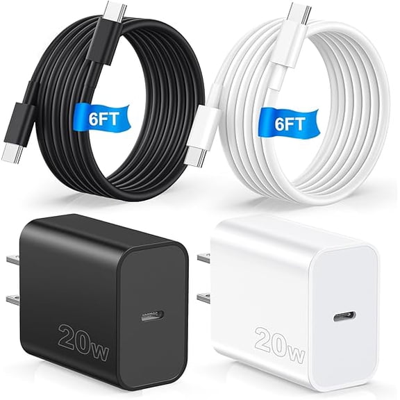 Eryueer Compatible with iPhone 17 16 15 Fast Charger,2 Pack USB C Wall Charger,Type C Block with 6FT USB C Cable Compatible with iPhone 17/16/16 Plus/16 Pro/16 Pro Max/15/Pad Pro,Samsumg S23,Android