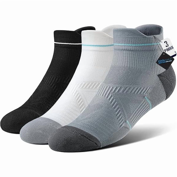 Eryueer Coolmax Bamboo Viscose Women Compression Running Ankle Socks No Show Athletic Wicking Thick Cushioned Arch Support