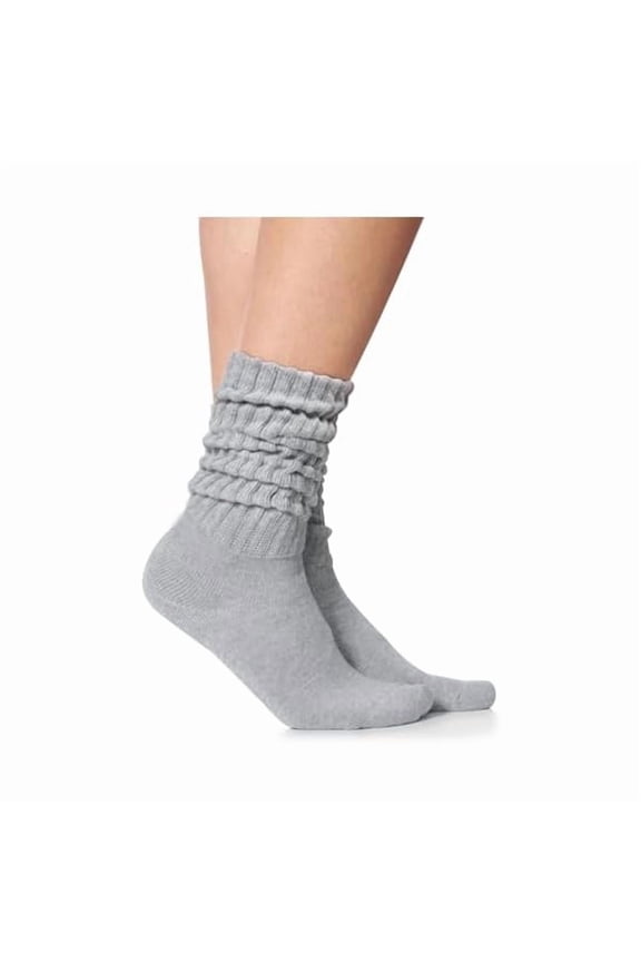 Crew Socks For Women Multipairs Cotton Cushioned Athletic Mid Calf Rib Tube 80s Retro Slouchy Socks