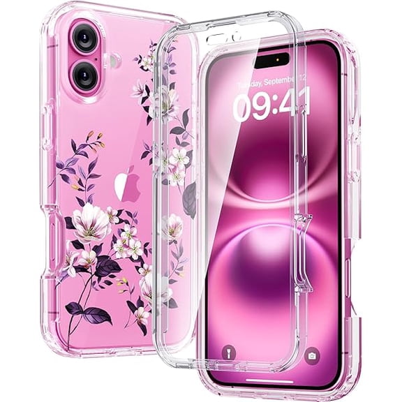 Eryueer Designed for iPhone 16 Case, Full Body Rugged Case with Built-in Touch Sensitive Anti-Scratch Screen Protector, Upgraded [Full Camera Protection] for iPhone 16 Holsters 6.1"