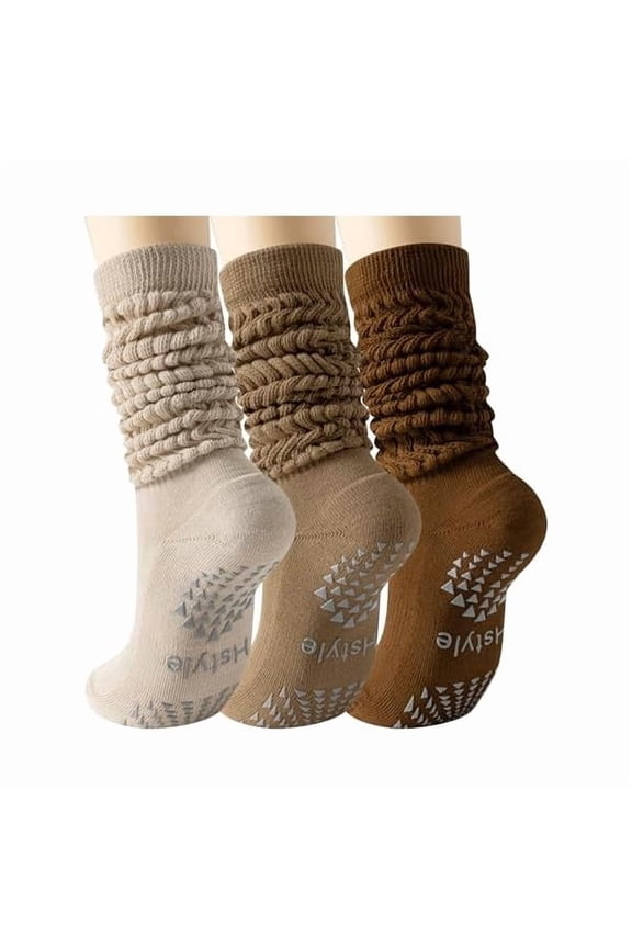 Grip Pilates Socks for Women, Slouch Scrunch Yoga Barre Socks for Hospital Workout
