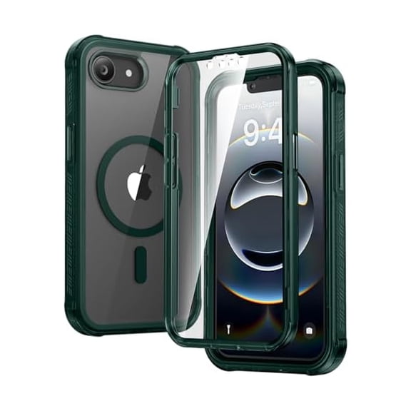 Eryueer Magnetic Designed for iPhone 16e / 17e Case, Full Body Rugged Case with Built-in Touch Sensitive Anti-Scratch Screen Protector, Soft TPU Bumper Case for iPhone 16 17 e 6.1"