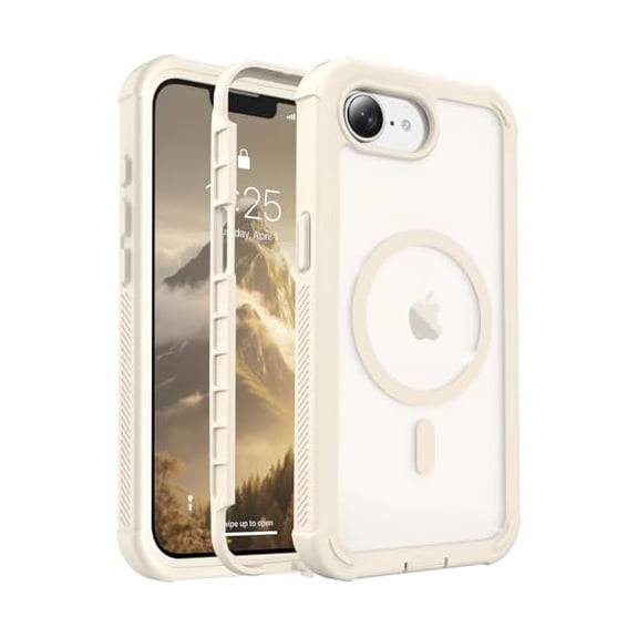Eryueer Magnetic for iPhone 17e Case& iPhone 16e Case,[Compatible with MagSafe][Military Grade Drop Protection][Heavy Duty Protection][Non-Slip][Shockproof]2-Layer Bumper Phone Case 6.1''-Antique
