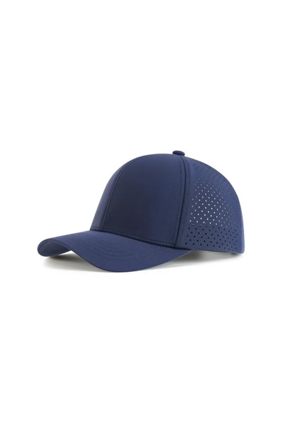 Men Quick Dry Baseball Cap Laser Cut Mesh Ball Curved Brim Snapback Hat