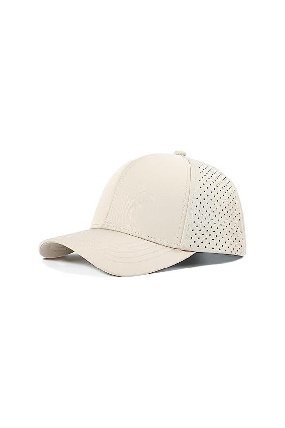 Men Quick Dry Baseball Cap Laser Cut Mesh Ball Curved Brim Snapback Hat