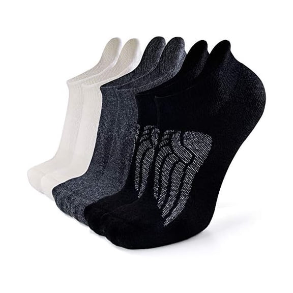 Eryueer Merino Wool Compression Support Ankle Running Hiking Socks for Men Women, Soft Thick Cushion Tab Socks 3/6 Pairs