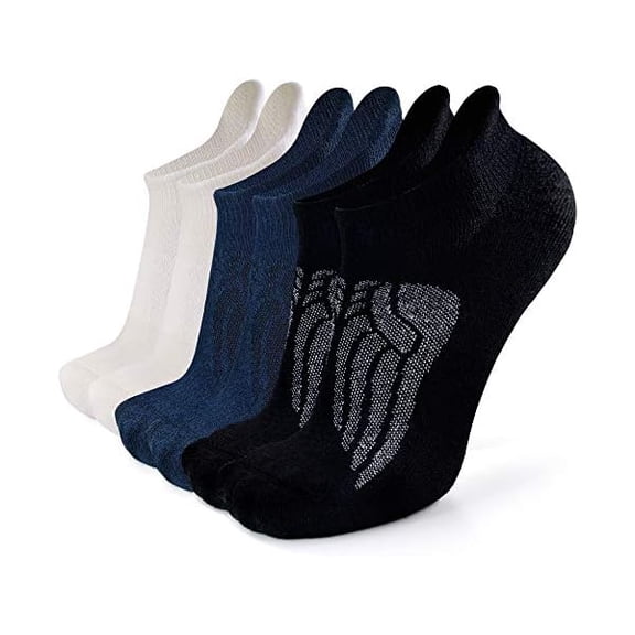 Eryueer Merino Wool Compression Support Ankle Running Hiking Socks for Men Women, Soft Thick Cushion Tab Socks 3/6 Pairs