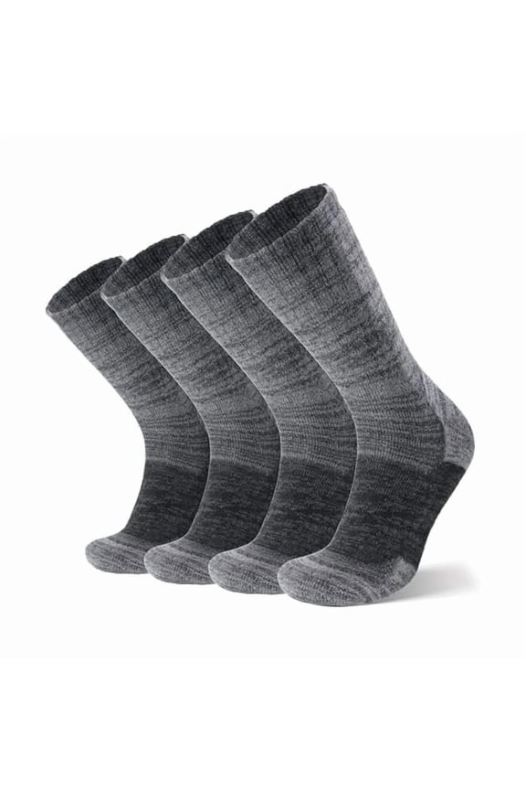 Merino Wool Hiking Socks, Full Cushion Thick Thermal Crew Socks for Men and Women, 4 Pairs