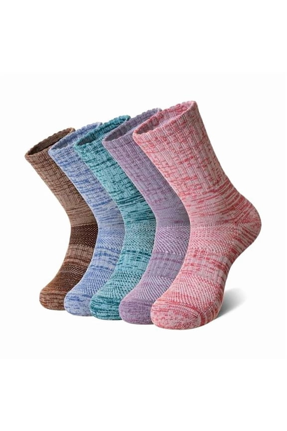 Merino Wool Hiking Socks for Women Men Thermal Winter Warm Moisture Wicking Boot Work Cushion Gift Socks 5 Pairs