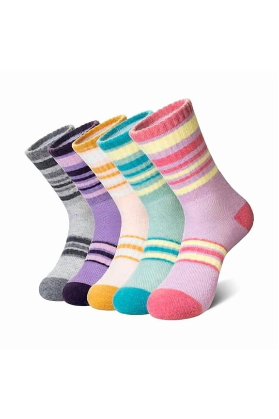 Merino Wool Hiking Socks for Women Men Thermal Winter Warm Moisture Wicking Boot Work Cushion Gift Socks 5 Pairs