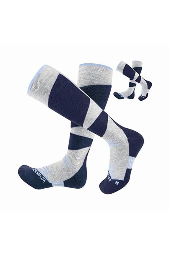 Merino Wool Ski Socks 2 Pairs Pack for Men&Women,Skiing and Snowboarding Knee High Warm Socks for Cold Weather