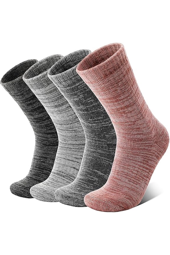 Merino Wool Warm Boot Hiking Socks Thermal Extra Thick Winter Cozy Crew Comfy Cushioning Work Women Men Socks 4 Pairs