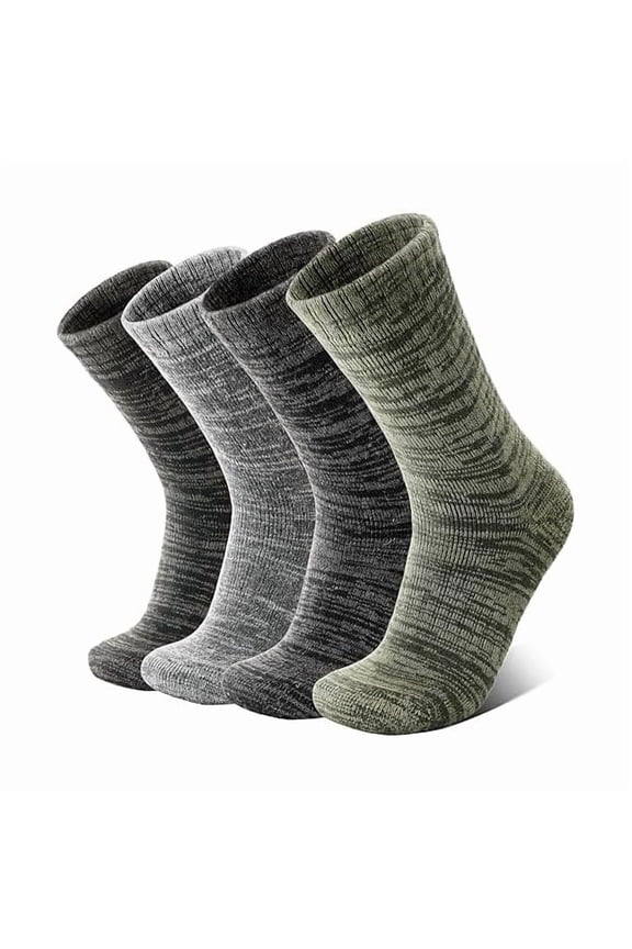 Merino Wool Warm Boot Hiking Socks Thermal Extra Thick Winter Cozy Crew Comfy Cushioning Work Women Men Socks 4 Pairs