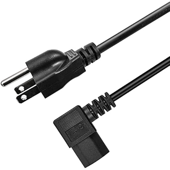 Eryueer New 3 Prong Left Angle Power Cable 5ft Heavy Duty AC Cables forC13 Angle Type Cable, 90 Degree Power Cable,