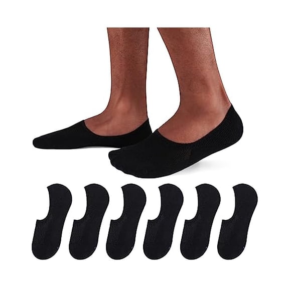 Eryueer No Show Socks Men 6/8 Pack Invisible Low Cut Non Slip Short Socks Size 5-11/10-13
