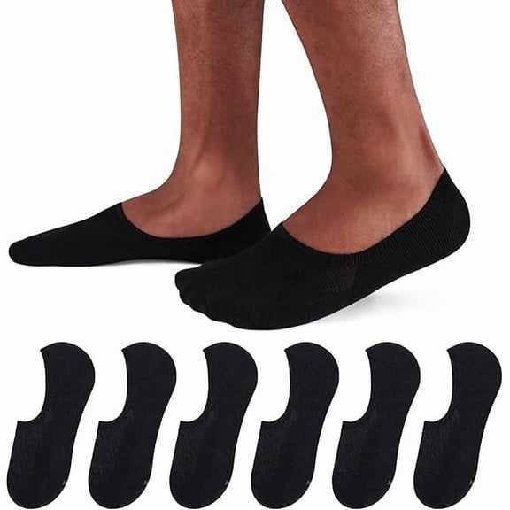 Eryueer No Show Socks Men 6/8 Pack Invisible Low Cut Non Slip Short Socks Size 5-11/10-13
