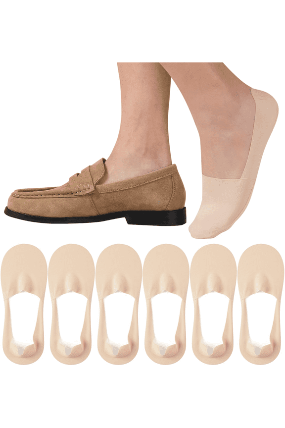 No Show Socks Men Nylon Non Slip Low Cut Invisible Liner Footies Thin Silk Socks for Loafers Boat 6 Pairs