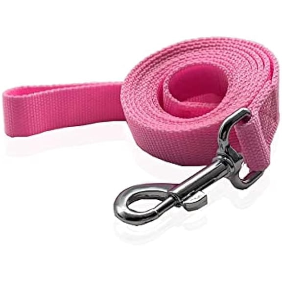 Eryueer Nylon Dog Leash 12 Feet Long, Walking Training Dog Leashes for Medium Large Dogs(1" X 12 ft, Pink)