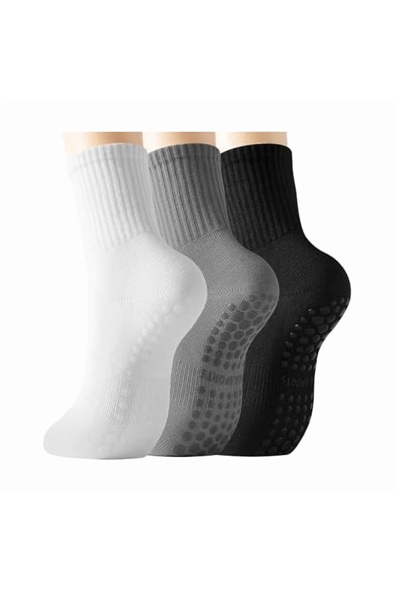 Pilates Socks with Grips for Women, Anti Slip Grippy Yoga Barre Socks, Full Sole Sticky Reformer Workout Sock