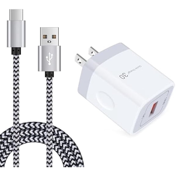 Eryueer Quick Charge 3.0 Fast Charger Compatible Moto X4, Z4 Z3 Z2 Z Play Force, G8 G7 Power Play, G6, G6 Plus(Not for G6 Play), Motorola One, 18W Rapid Wall Charger with 6Ft USB Type C Charging