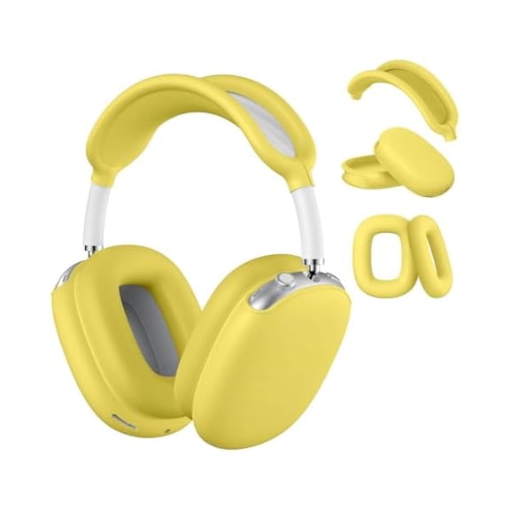 Eryueer Silicone Case compatible with AirPods Max, Anti-Scratch Ear Pad & Headband Protector, Light Yellow