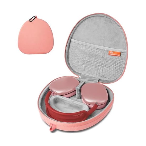 Eryueer Sleep Mode Hard Case compatible with Apple AirPods Max - Carrying Case compatible with Apple AirPods Max 2 Headphones - Portable Travel Storage Bag compatible with Over-Ear Headsets (Pink)