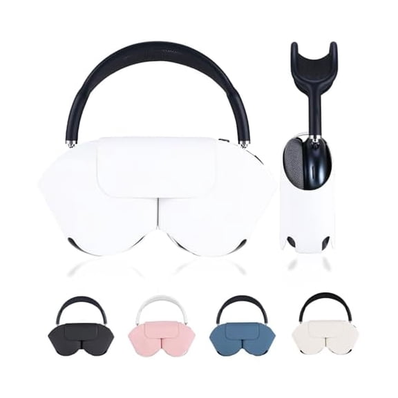 Eryueer Smart Case Cover compatible with Apple AirPods Max, Soft PU Leather Carrying Travel Protective Case with Sleep Mode, Anti-Dust Cover Compatible with AirPod Max Headphones Accessories (White)