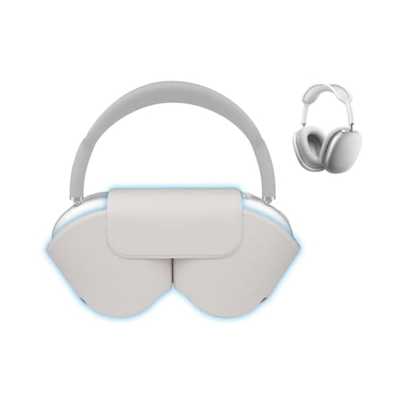 Eryueer Smart Case compatible with AirPods Max, Portable Protective Magnetic PU Leather Cover with Low Power Mode Support-White