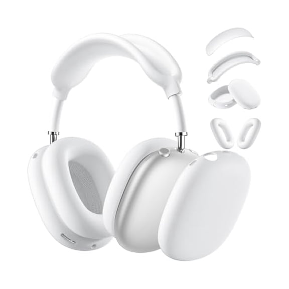 Eryueer Soft Case compatible with AirPods Max, 360 Protection - Ear Pad, Headband & Ear Cups Cover - Accessories Skin Protector (White)