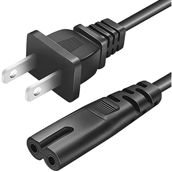 Eryueer TV Power Cord Cable fit for Hisense TV 50H8C 50H6C 50H5C 50K23DG 55H5C 55H8C 55R6E 65R6E and More Model Universal Replacement 2 Prong AC Power Cord 6 ft