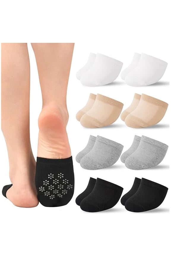Toe Socks Womens for Mules, Half Socks Toe Topper Covers No Show Invisible Non-slip Liners for Clogs 4/6/8 Pairs