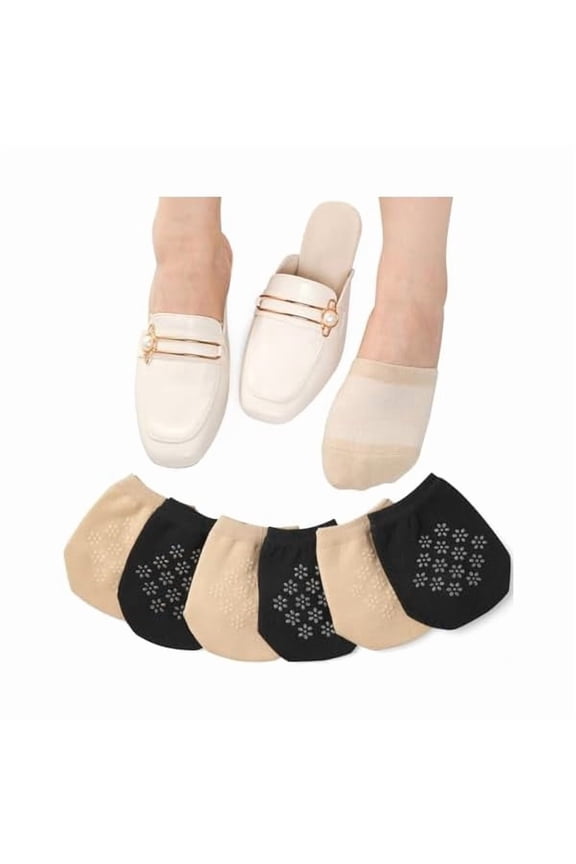 Toe Socks Womens for Mules, Half Socks Toe Topper Covers No Show Invisible Non-slip Liners for Clogs 4/6/8 Pairs